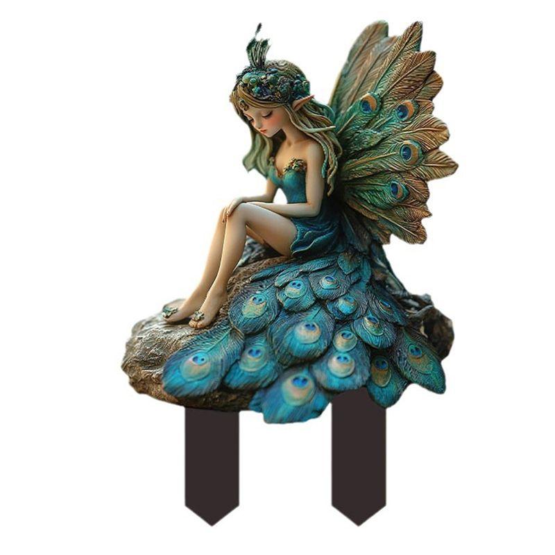 ABWR-Bohemian Fairy Flower Pot Decoration Flower Fairy Pot Decoration Garden Ground Insert DIY Acrylic Bohemian Flower Pot