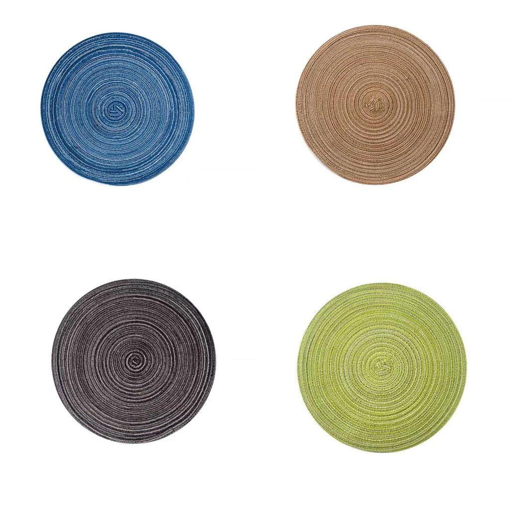 Nordic Style Rattan Woven Table Mat With Heat Resistant Cotton Pad For Home Dining Decor