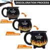 Witches Brew Cauldron Mug Magic Heat Color Changing Ceramic Coffee Tea Cup 300ml Halloween Novelty Gift for Witch