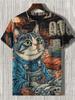 Summer Men's Funny Animal Cat Printed T Shirt Short Sleeved Tees Tops 3D Print O-Neck Shirts Party Casual Men's Clothing Apparel
