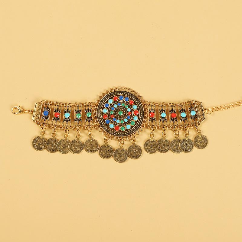 Vintage Miao fringed headdress, ancient clothing Hanfu, exotic style forehead decoration, forehead chain, hidden silver earrings, bracelet for women