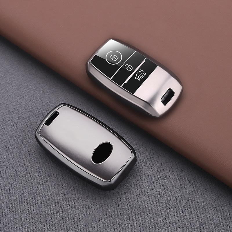 

Metallic Gray Tpu For Kia Sportage Cerato Optima K2 K3 K4 K5 Rio Picanto Soul Sorento Sedona Remote Car Key Case Cover Holder