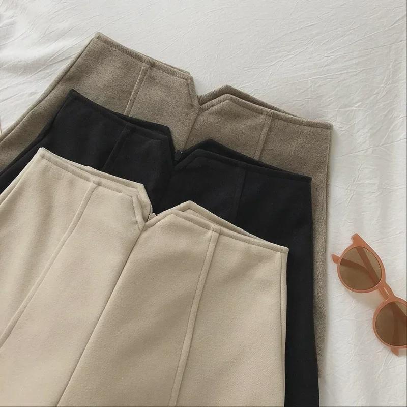 Dámské vlněné kraťasy do A s vysokým pasem: Podzim/zima 2023 Korejské oblečení pro volný čas a outdoor