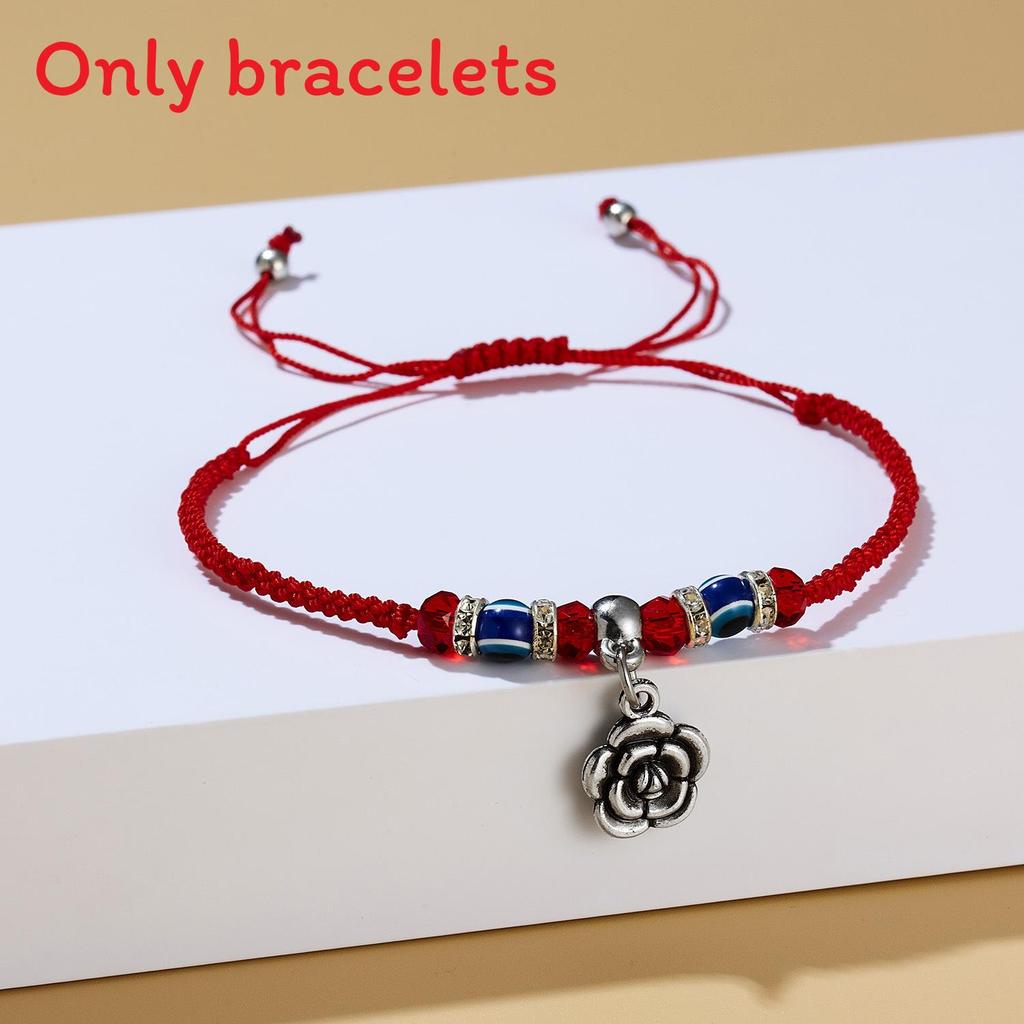 Owl Flower Turtle Elephant Pendant Weaving Bracelet With Alloy For Gift And Travel