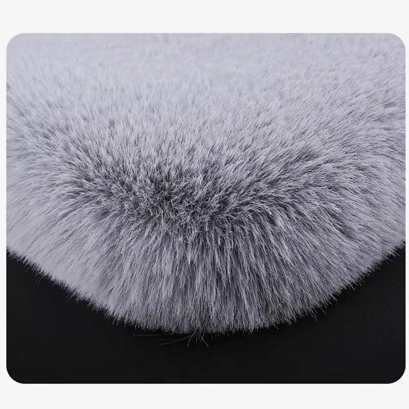 Winter Plush Rabbit Fur Car Seat Cushion Winter Warmth Thickened Wool One Piece Square Cushion for Main Driver or Co-pilot