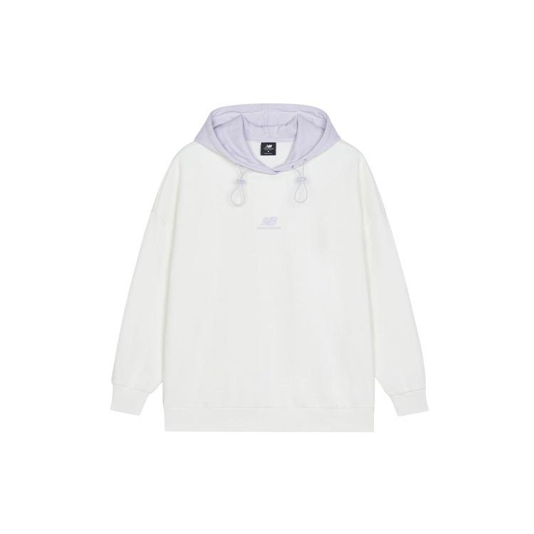 (WMNS) New Balance Logo Fleece Hoodie Asia Sizing White Lilac Women s AWT13346-AS8 S