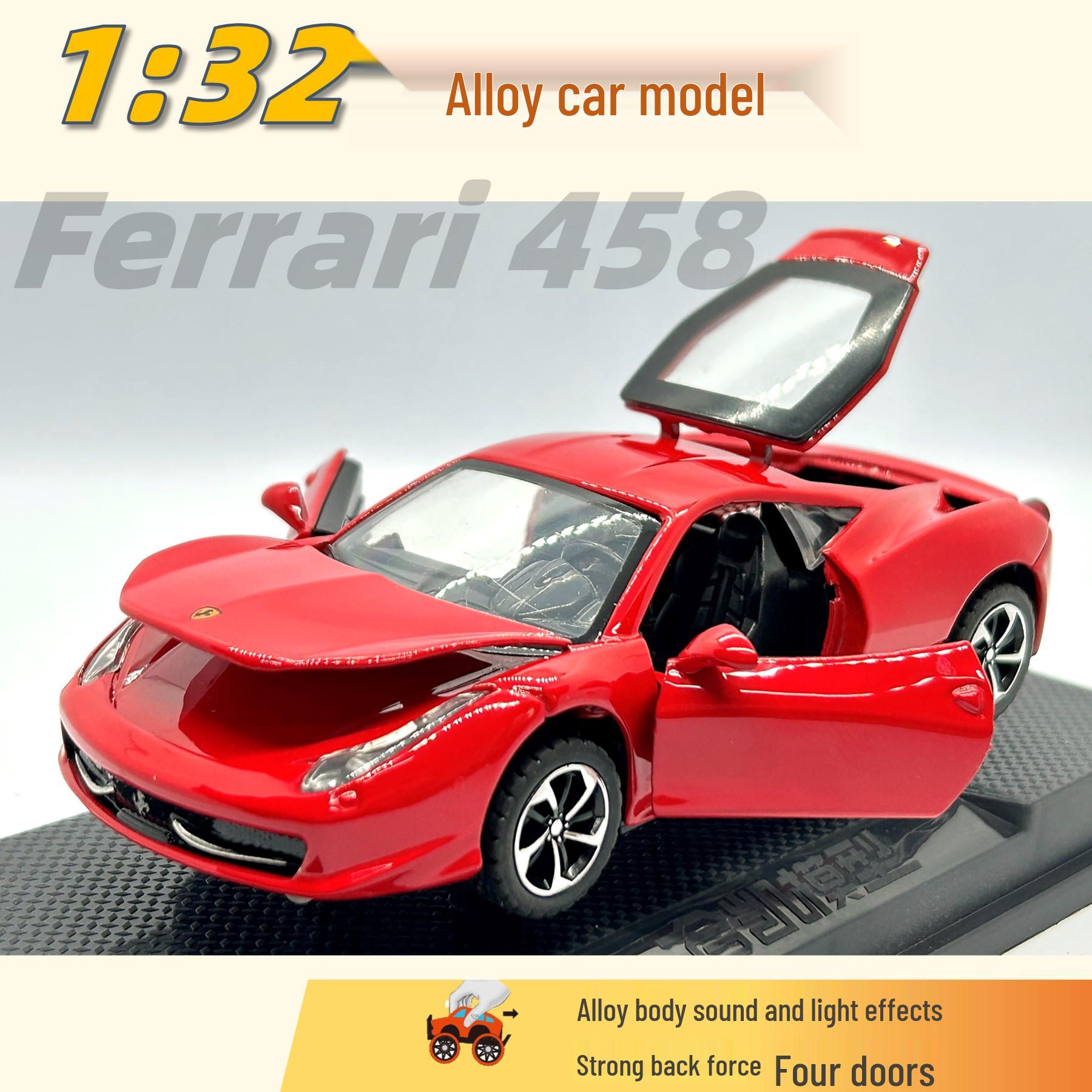 

Boxed 1:32 Pull-back Alloy Sports Car Model R8X6 with Sound, Light, and Four-door Simulation.