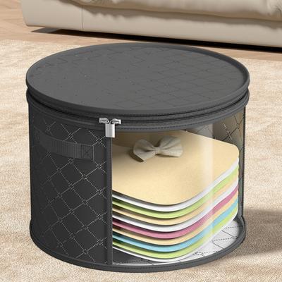 Transparent Hat Storage Bucket Cap Organizer Large Capacity Zipper Closure Dustproof Cowboy Hat Storage Box