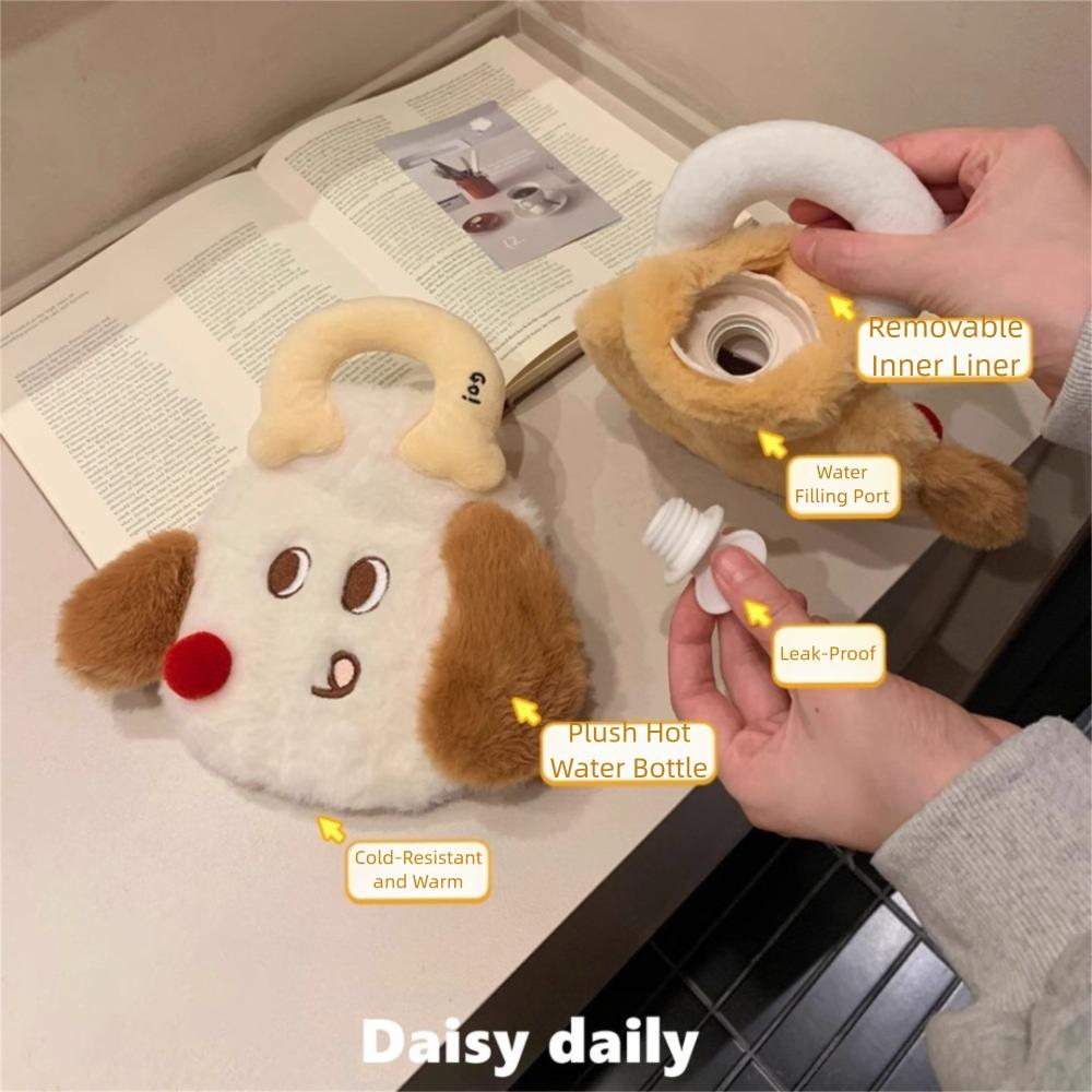 Cute Hot Water Bottle 350ML Reusable Belly Warmer Cartoon Dog Explosion-proof Home Warming Bag Winter