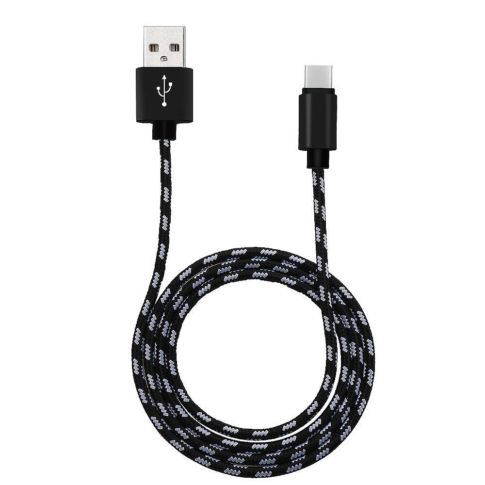 Type-C to Apple Plaid Woven Data & Charging Cable for Android Smartphones