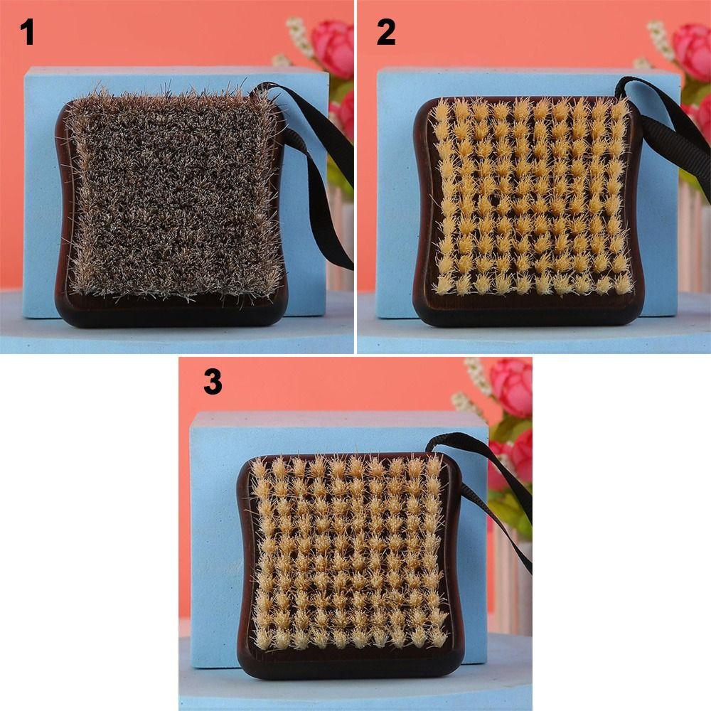 Useful Wooden Bath Brush Pig Mane Soft Hair Back Rubbing Body Exfoliating Brush Square Shape Massage Shower Brush Cleaning Tools