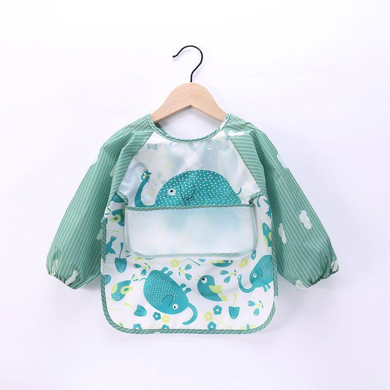 Waterproof Full Sleeve Baby Bibs Children Apron Long Sleeve Feeding Smock Kids Eating Breastplate Infant Scarf Clothing