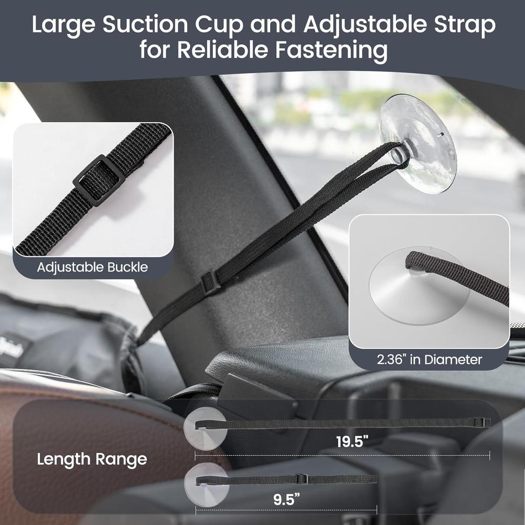 Oversized Car Door Protector For Dogs With Anti-Scratch PU Leather, 2 Pack Pet Vehicle Door Cover Guard With Adjustable Suction Cup, Waterproof