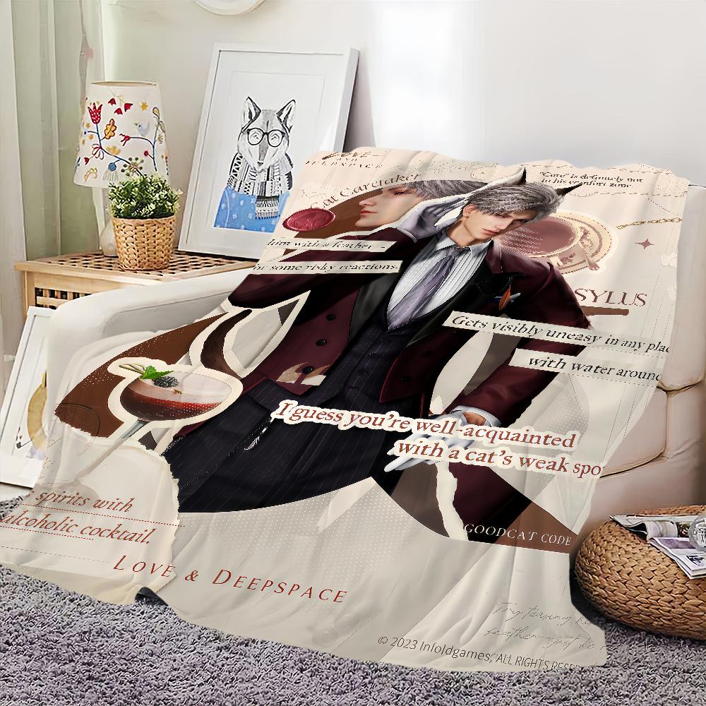 Love and Deepspace Sylus xavier Caleb Flannel warm comfort soft plush blanket for sofa living room office bedroom travel gift