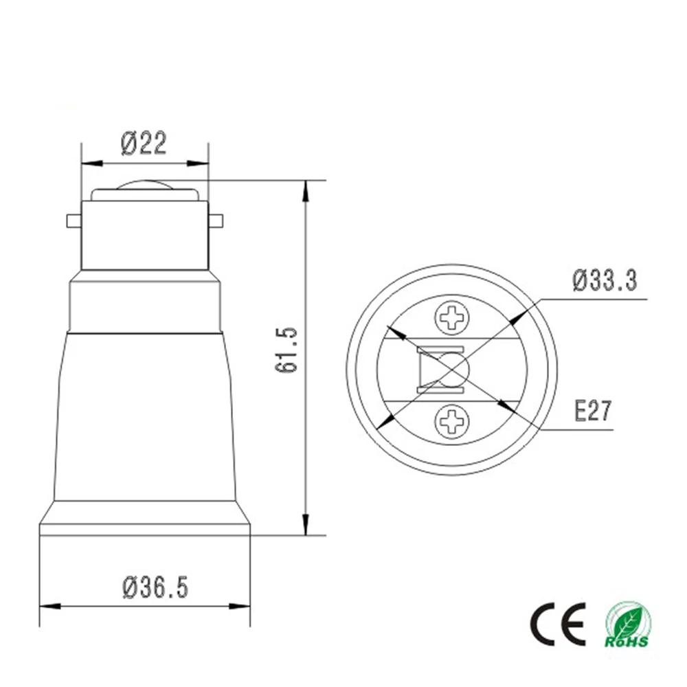 4pcs E27 To B22, B22 To E27 Light Socket Adapter 250V2A PBT Housing CE Rohs LED Lamp Base Holder Socket Converter