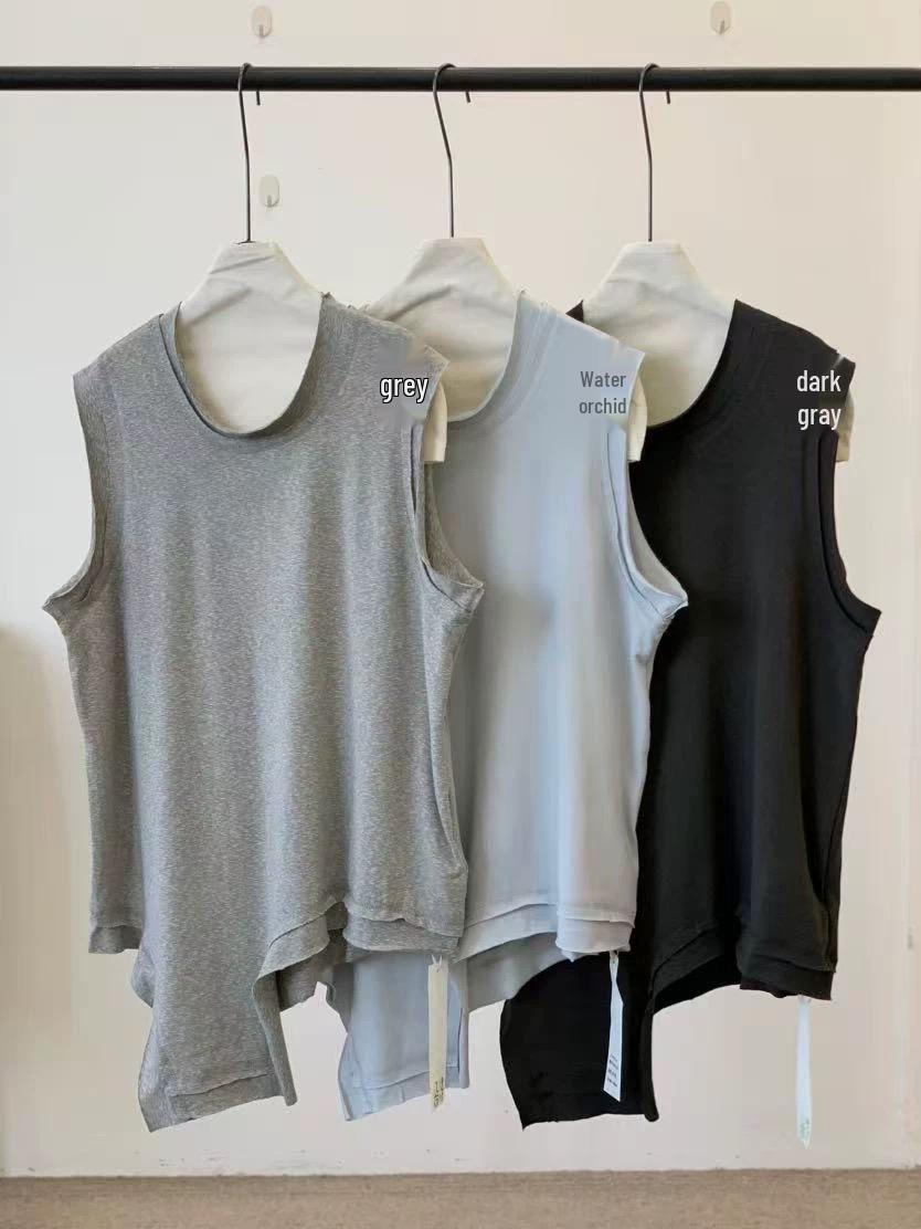 

Jibu Jianchuan Весенний Повседневный Жилет Большого Размера с Неровными Слоями Size: See Description светло-серый