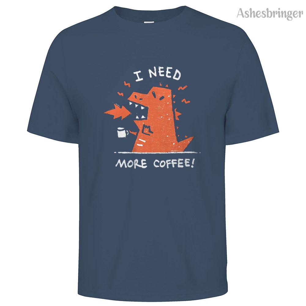 Mens Cotton I Need Coffee Graphic Funny T Shirt Street Casual Style Tee for Men and Women