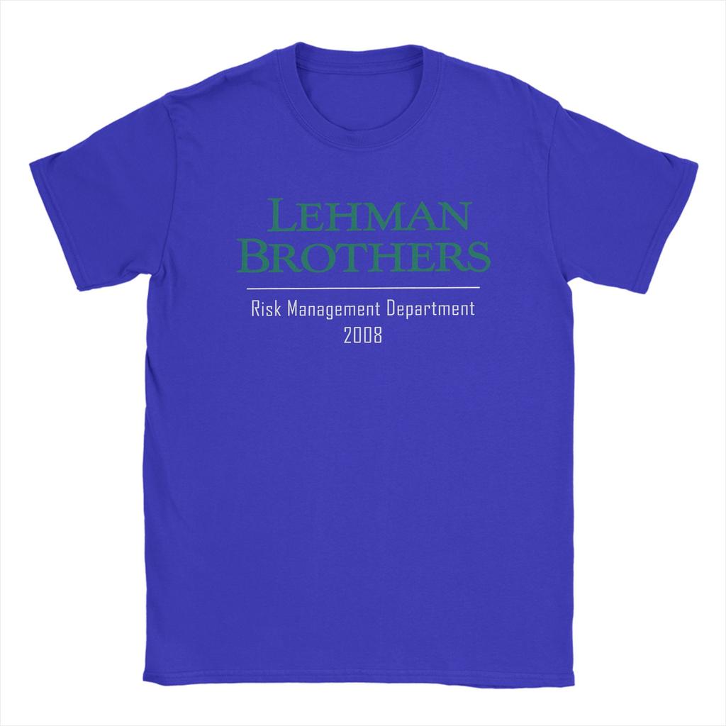 Lehman Brothers Risk Management Department T Shirt for Men Pure Cotton Casual TShirt Round Neck Tees Short Sleeve Clothes