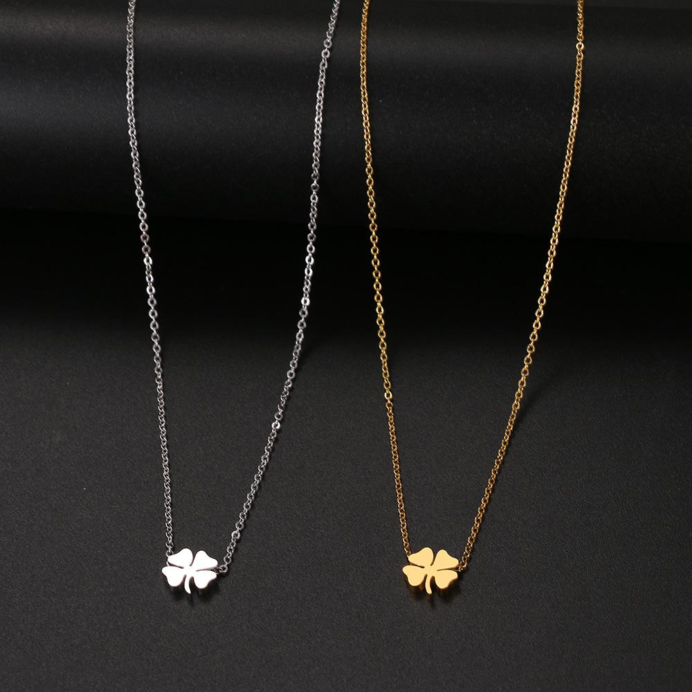 Edelstahl Halsketten Kleeblatt Mode Klassischer Stil Herren Kette Halskette Für Frauen Schmuck Halsband Anhänger Geschenke NEU