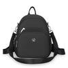 Women's Solid Color Backpack Lightweight Student Schoolbag Multifunctional Crossbody Shoulder Handbag