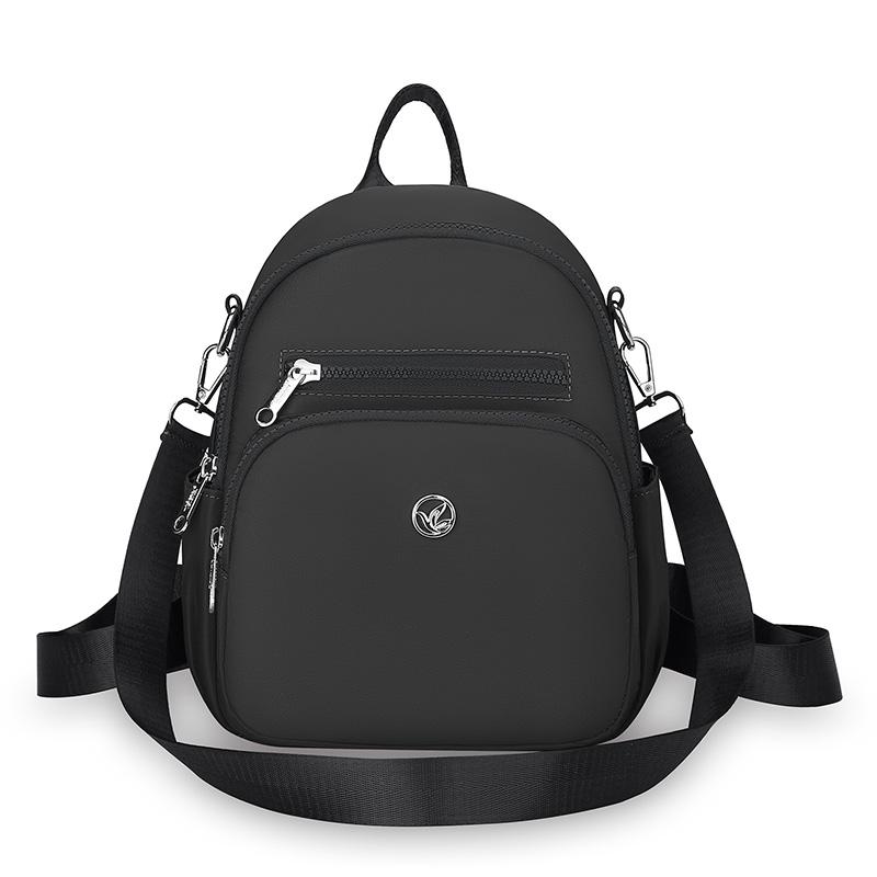 Women's Solid Color Backpack Lightweight Student Schoolbag Multifunctional Crossbody Shoulder Handbag