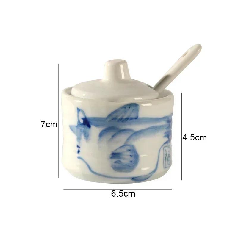 Retro Ceramic Seasoning Jars Salt and Pepper Shakers Kitchen Spice Tools Spice Organizer Jars Seasoning Box Kitchen Accessories