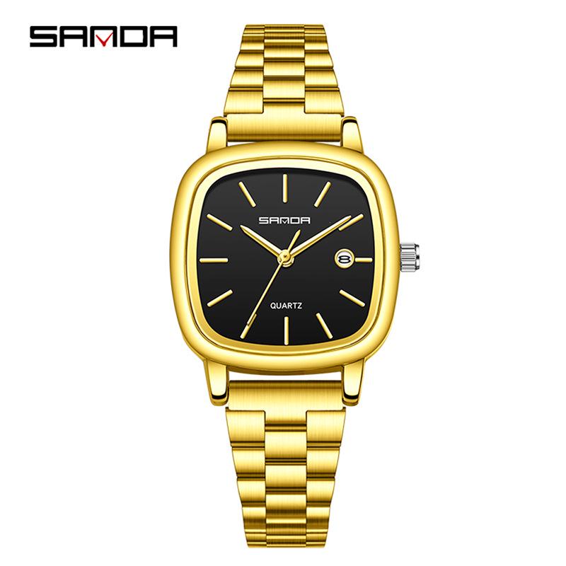 

New Sanda Retro Style Fashion Quartz Watch - Square Design, Simple Yet Elegant
