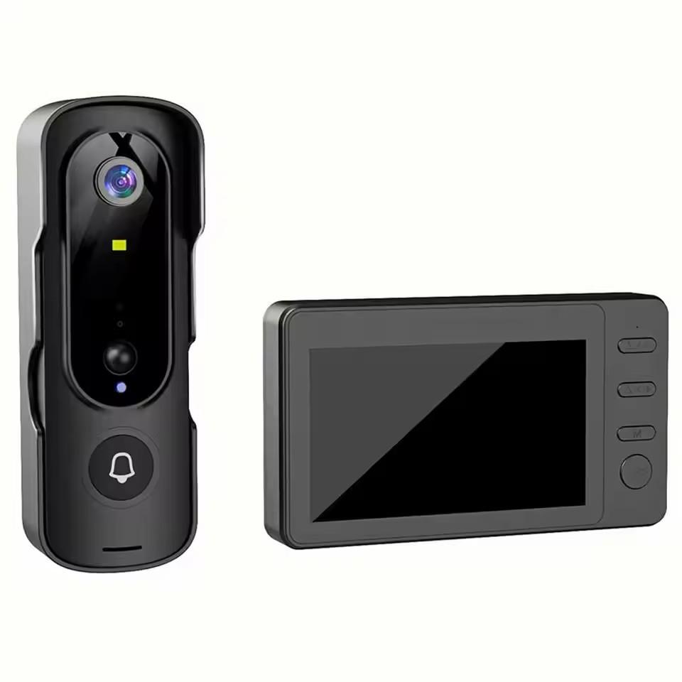 

Беспроводной видеодомофон с двухсторонней голосовой связью, беспроводной видеодомофон с камерой и монитором, угол обзора 120 градусов, экран M2 4,3 дюйма M2 чёрный