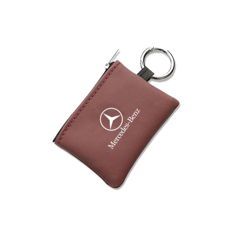 PU Leather Car Key Case Dust Key Bag Accessories For Mercedes Benz AMG W205 C300 W203 W206 W108 W124 W126 DZ-BENZ ZF8