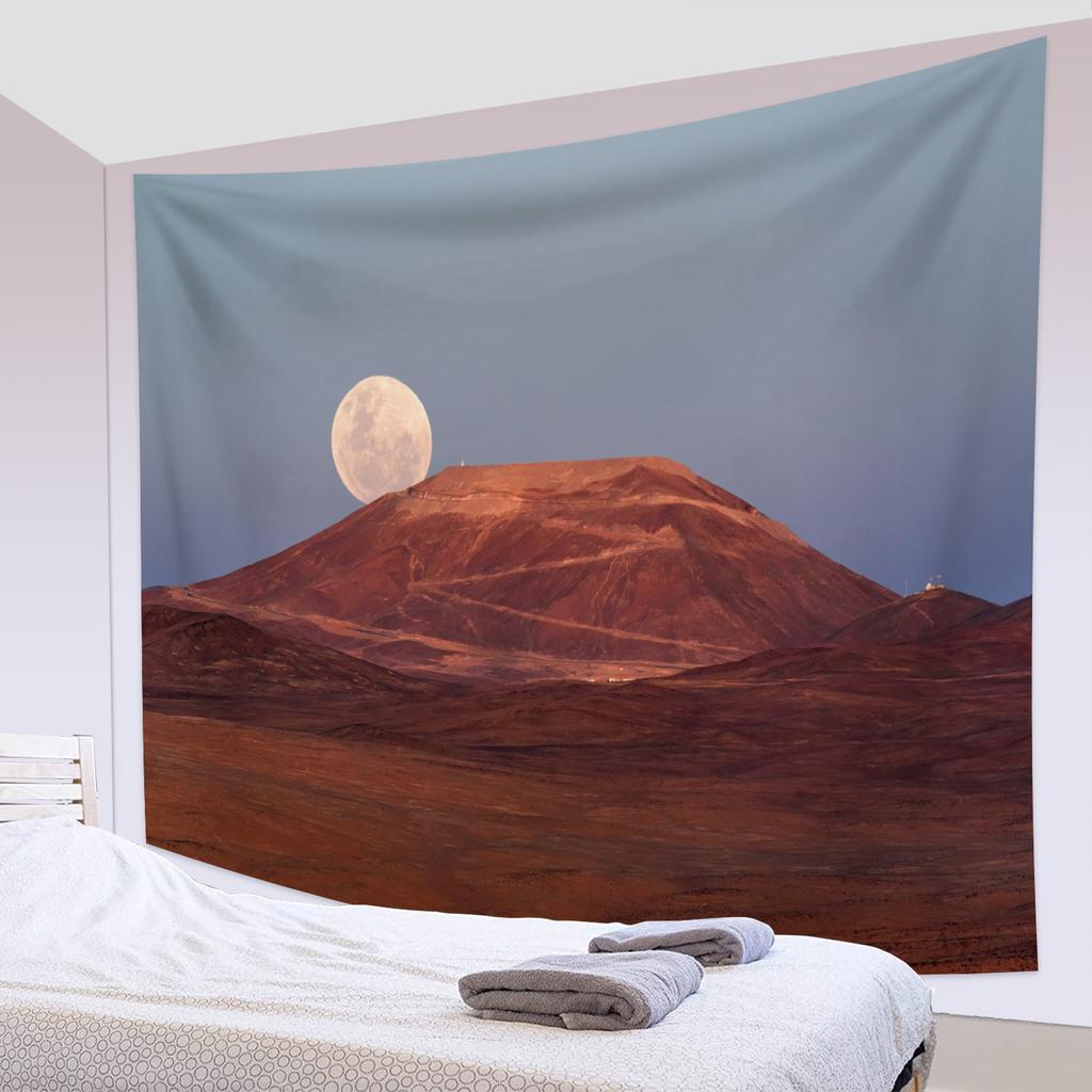 Night Sky Moon Wall Hanging Tapestry Star Tapestry Psychedelic Black and White Tapestry Wall Hanging Suitable for Home