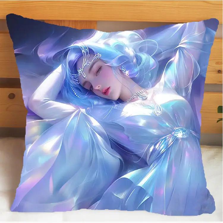 Arena of Valor Honor of Kings Diao Chan Pillow and Pillowcase Cushion Cover Case Double Sided Print Plush Throw Pillows 40x40cm