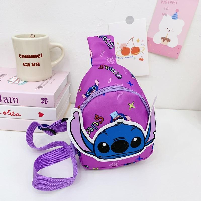 Lilo Stitch Cartoon Kids Chest Bag With Polyester Material For Daily School Use