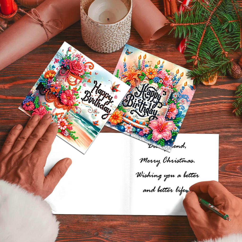 Diamond Painting Greeting Cards Handmade Diamond Art Cards Diamond Art Greeting Cards Arts Crafts for Birthday Thanksgiving Day