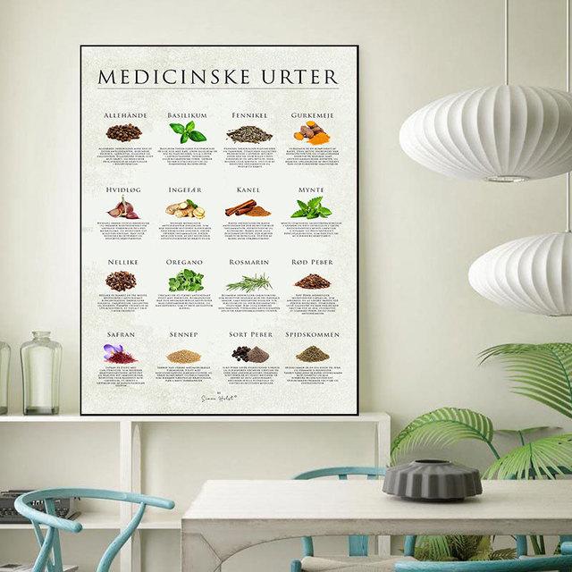 Medicinal Vintage Poster Northern Fish Danish Version Poster Fisk I Norden Canvas Painting Wall Art For Living Room Office Decor