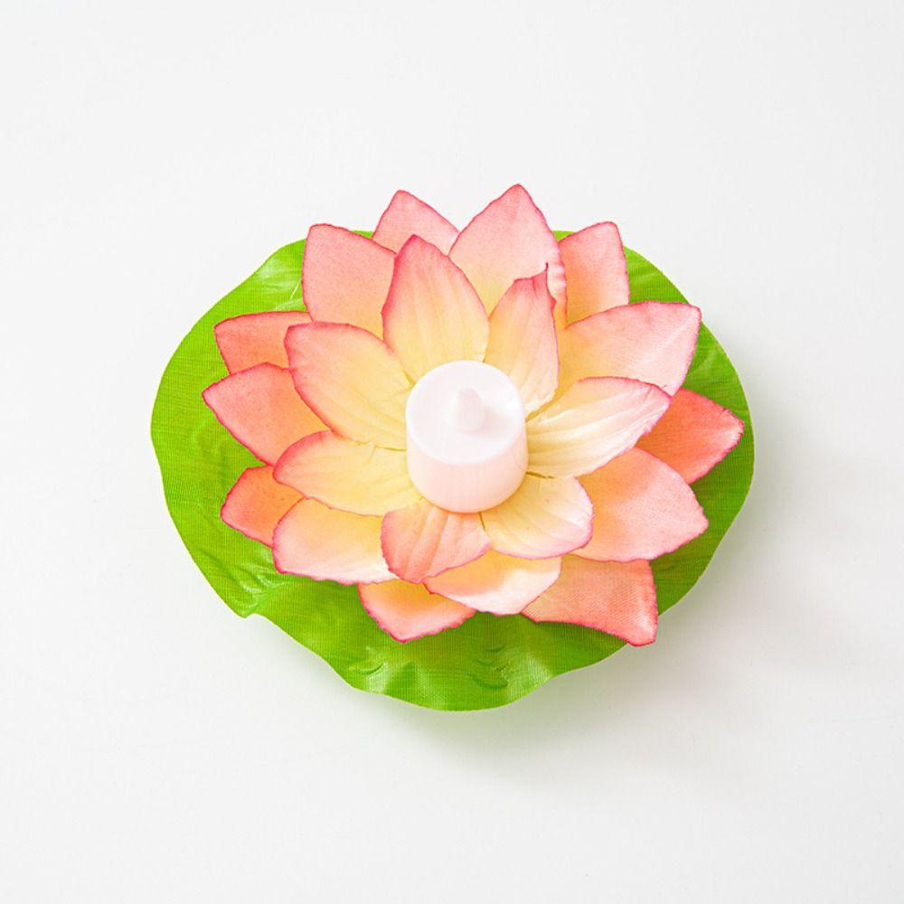 Waterproof Artificial Lotus Lamp LED Electronic Candle Lotus Night Light  Swimming Pool