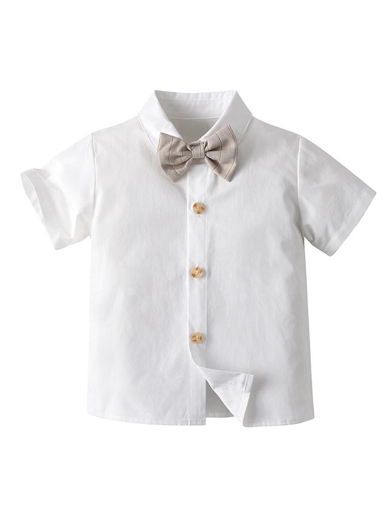New Short Sleeve Shorts Vest Set Children's Clothing Boys Summer English Style Fashion Party Outfit