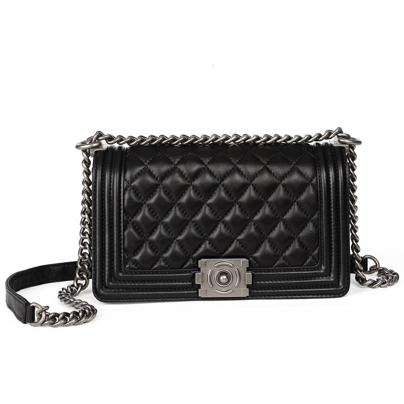 European and American Style Atmospheric Messenger Bag Bag Women's Genuine Leather Sheepskin Texture Hot Mom Bag Versatile Personality Shoulder Diamond