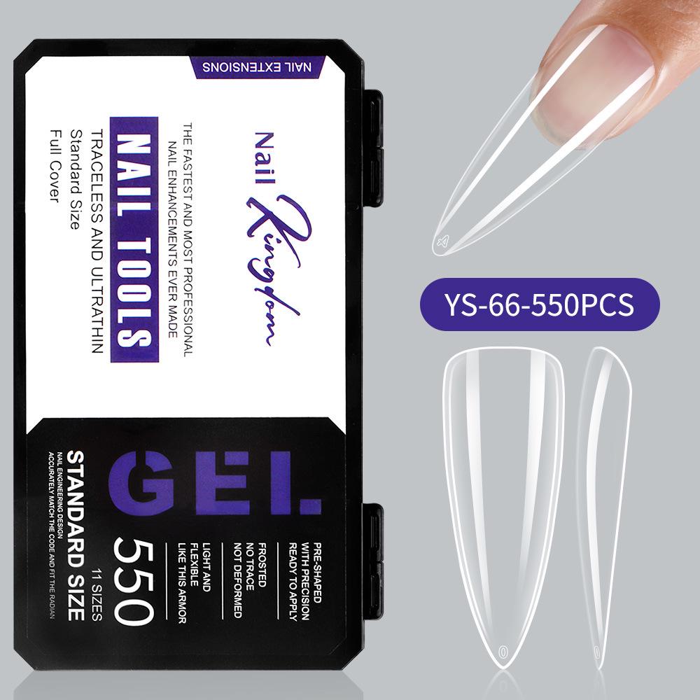 550-Piece Box of Transparent Short Square Nail Tips – Trapezoidal Full and Half Stick, Thin and Durable for Nail Art