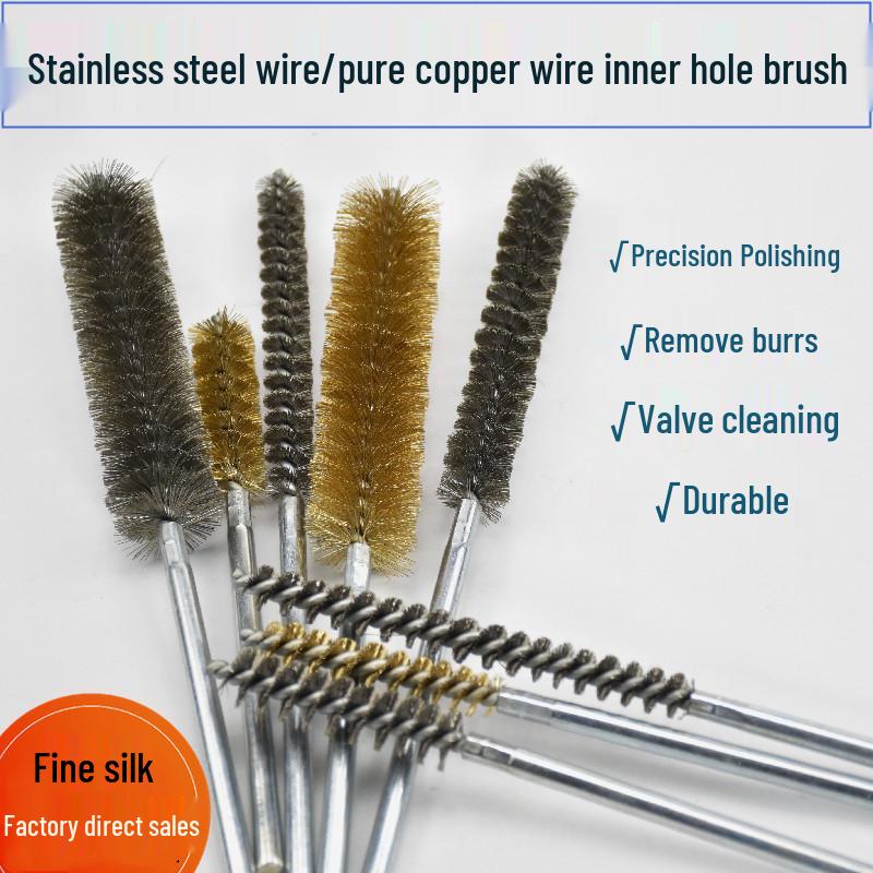 Electric Drill Stainless Steel Pipe Brush with Extended Handle for Polishing, Grinding, Deburring, and Rust Removal
