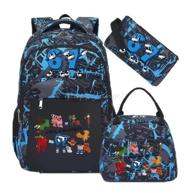 Schulrucksack mit großer Kapazität und Schultergurt; Schüler Drei-teiliges Federmäppchen-Set