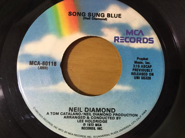 

7-дюймовая пластинка NEIL DIAMOND Song Sung Blue MCA60116 MCA 1980 US Поп Б/У