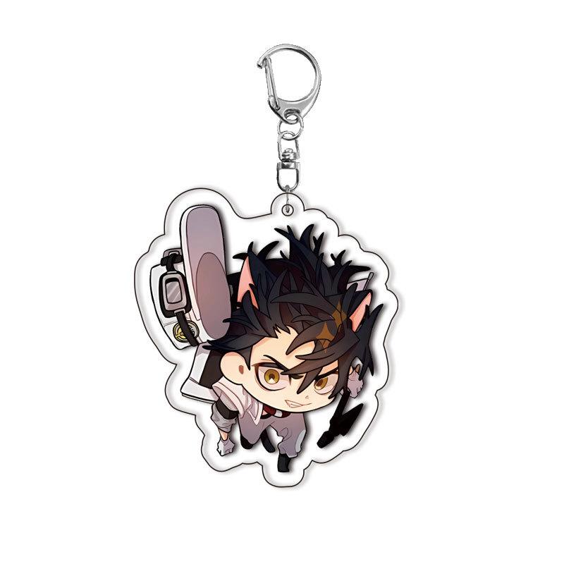 GACHIAKUTA Porte-clés Acrylique Anime Accessoires Suspendus Rudo Dessin Animé Anime Porte-clés Étudiant Bijou Pendentif Décor Cadeau black