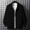 Men S Casual Solid Color Long Sleeve Turn Down Collar Jacket
