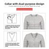 Lightweight Women's Short Crew Neck Down Jacket Liner Autumn Winter New Simple Warm Coat Solid Color Long Sleeve Down Inner Jacket