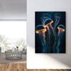 Moderne fluorescerende kwallen posters mariene dieren canvas schilderij kunst aan de muur foto afdrukken voor woonkamer huisdecoratie