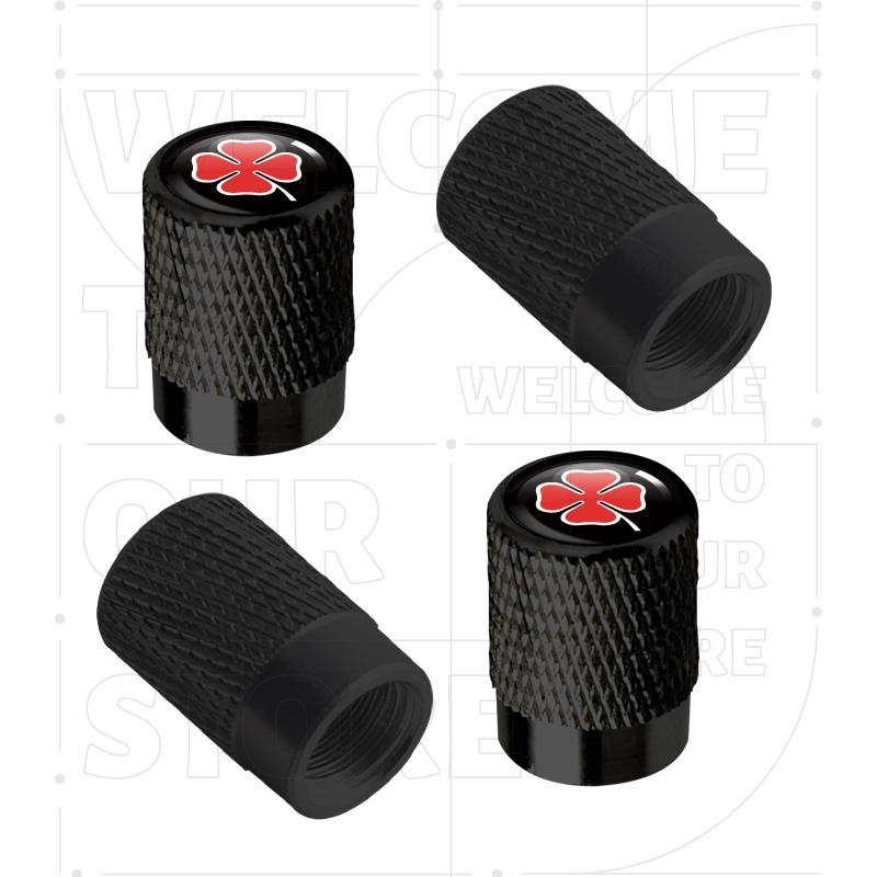 For Alfa Romeo Four-leaf Clover 156 159 Giulia LOGO 4pcs Car Wheel Tire Valve Aluminum Caps Tyre Stem Covers Airdust Waterproof ze2