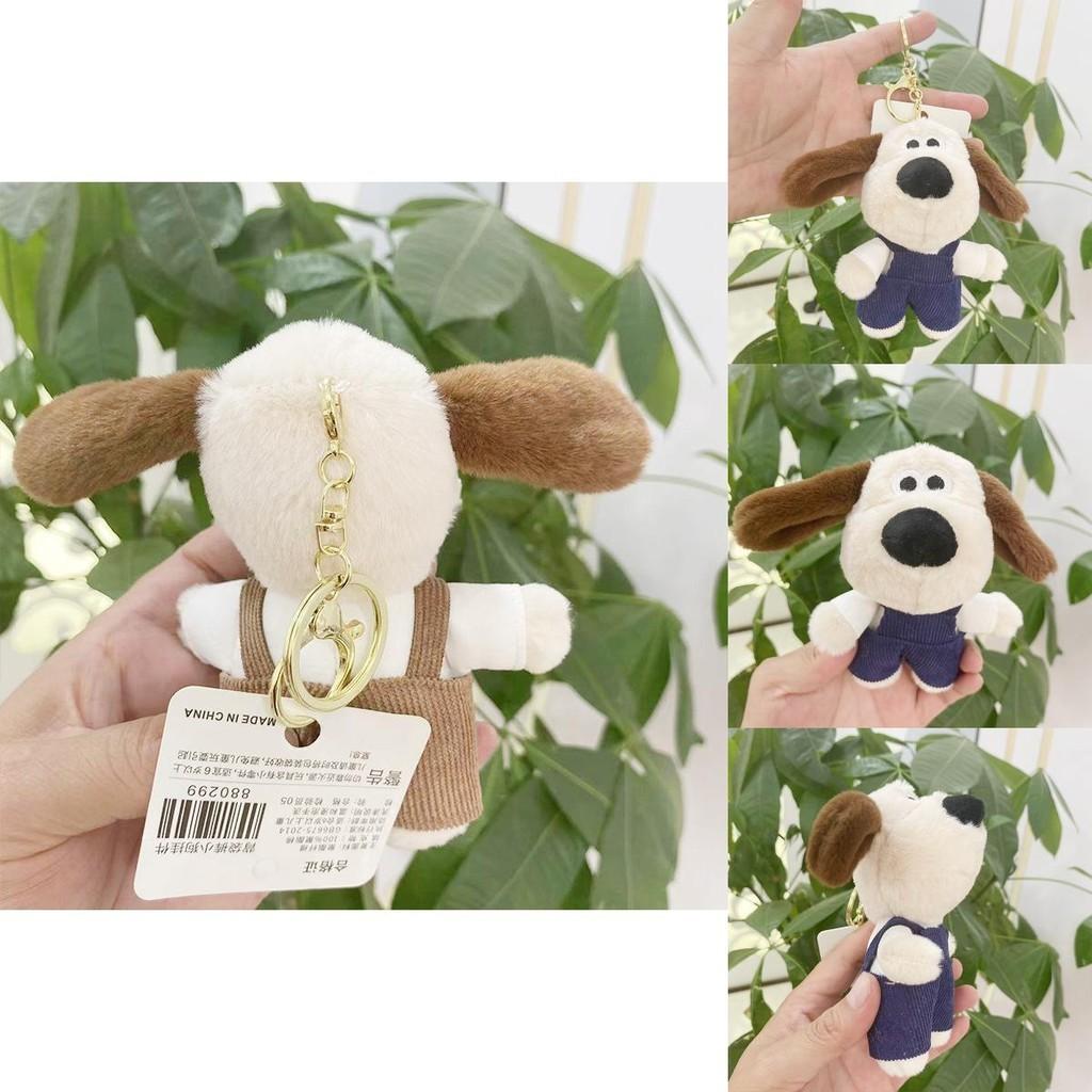 Uroczy Kreskówkowy Pluszowy Piesek Brelok w Ogrodniczkach 12cm Wysokości Idealny na Torby i Plecaki