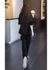 Plus Size Women's Two-Piece Suit: Wide-Leg Trousers & Blazer – Korean Style Loose Casual Set for Spring & Autumn.