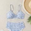 Women's Floral Print Three-Piece Bikini Set
