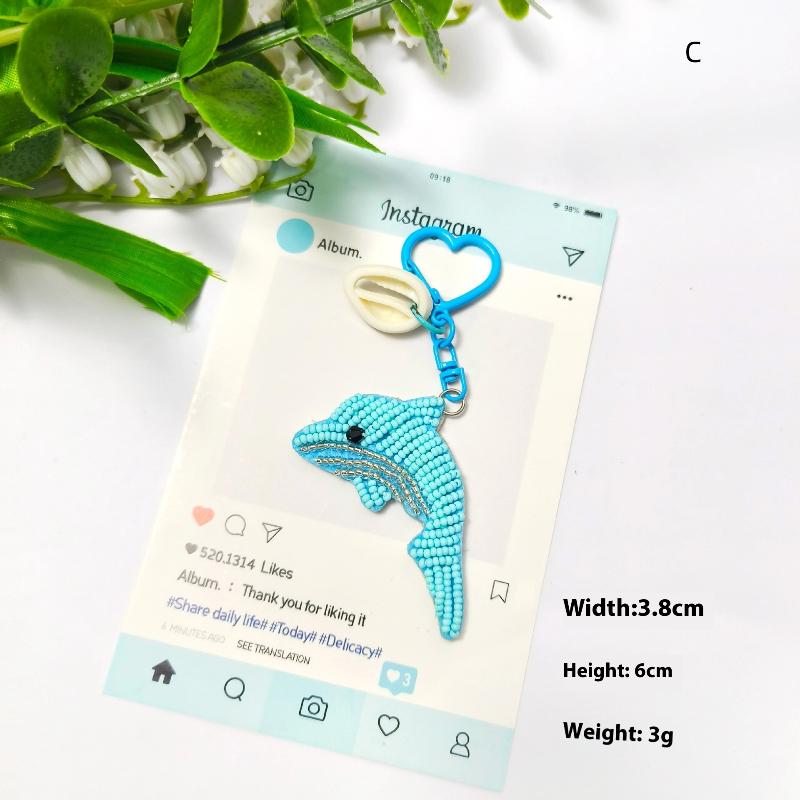 

Сумка-подвеска с бисером и стразами, милый брелок ручной работы из бисера, креативная ракушка морской звезды, дельфин, черепаха, аксессуары для сумки, подвеска для DIY C